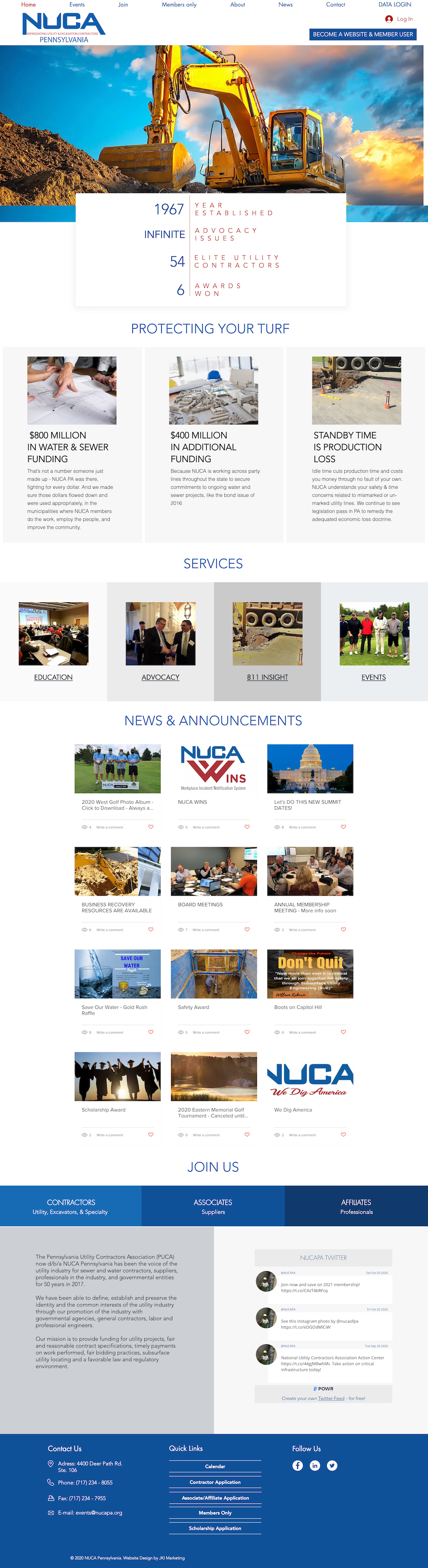 Website Design For Utility Contractors Association