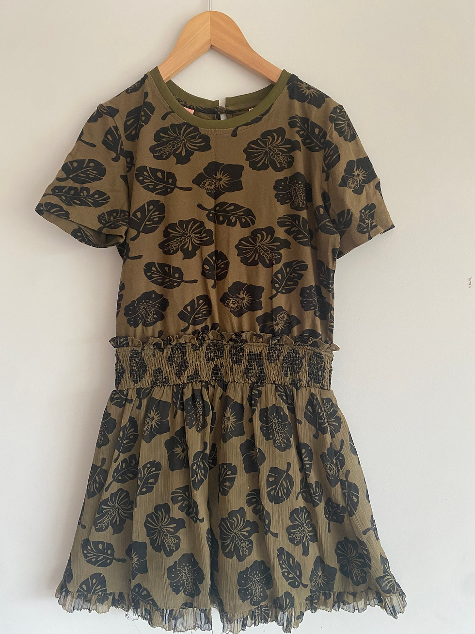kaki groen kleedje print scotch & soda 140