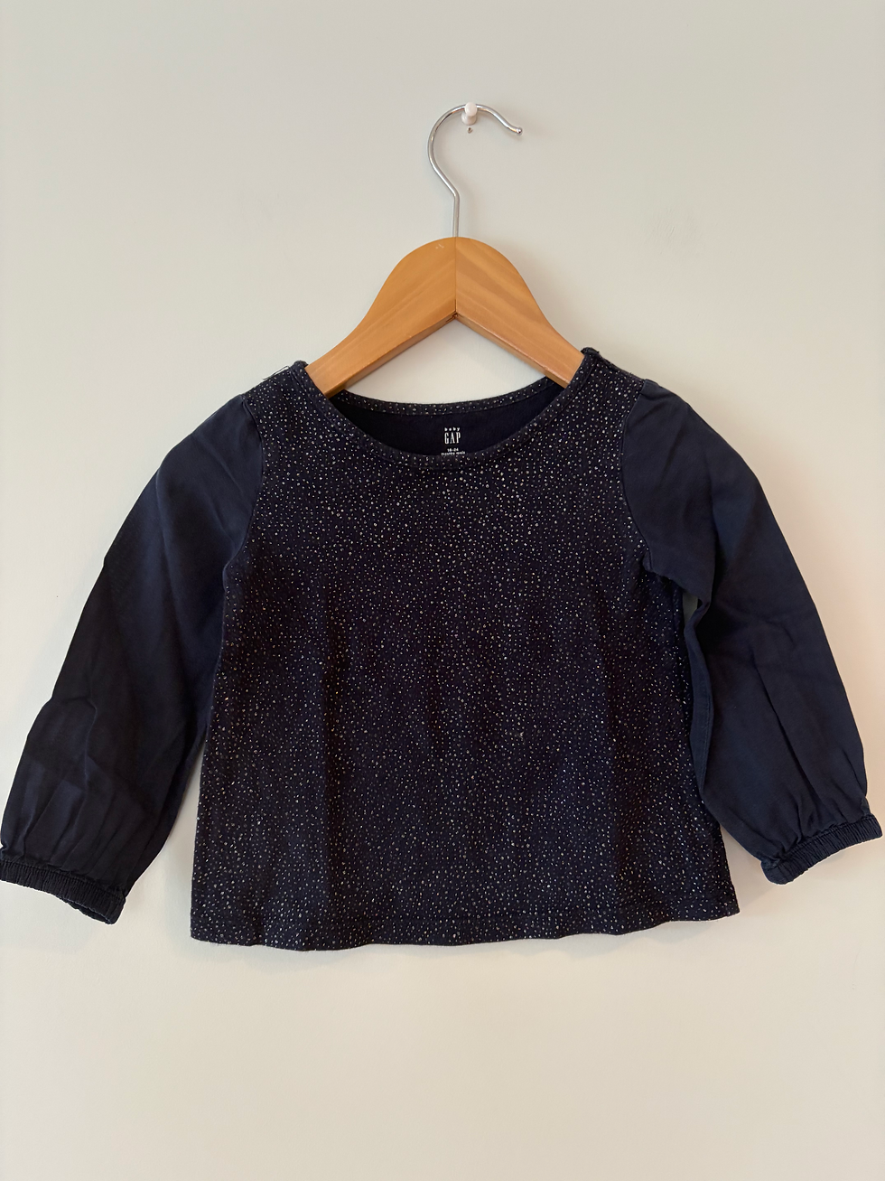 Thumbnail: donker blauwe lonsgleeve print gap 86