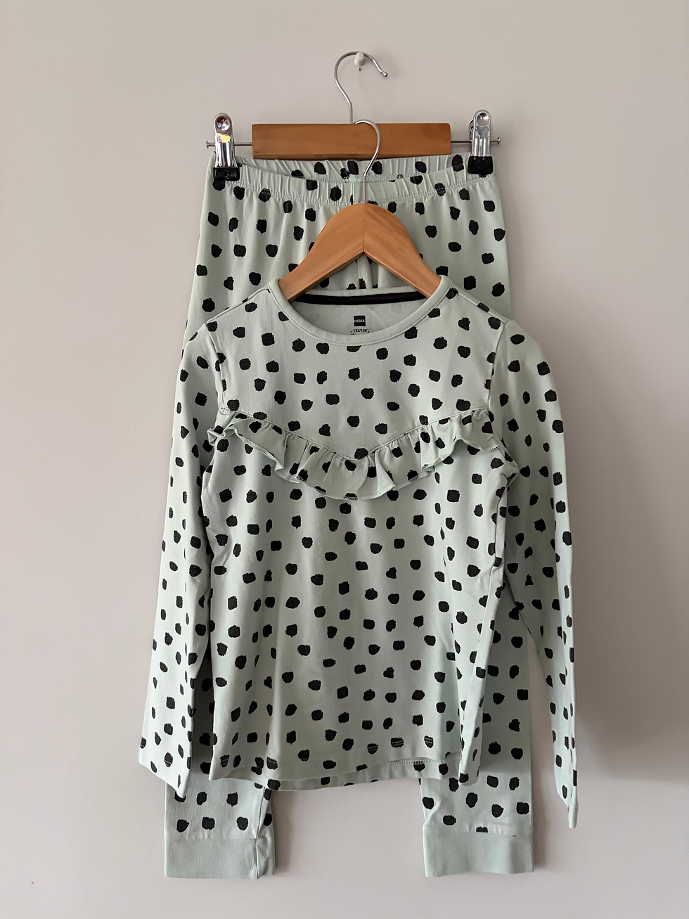 Thumbnail: munt groene pyjama print hema 122/128