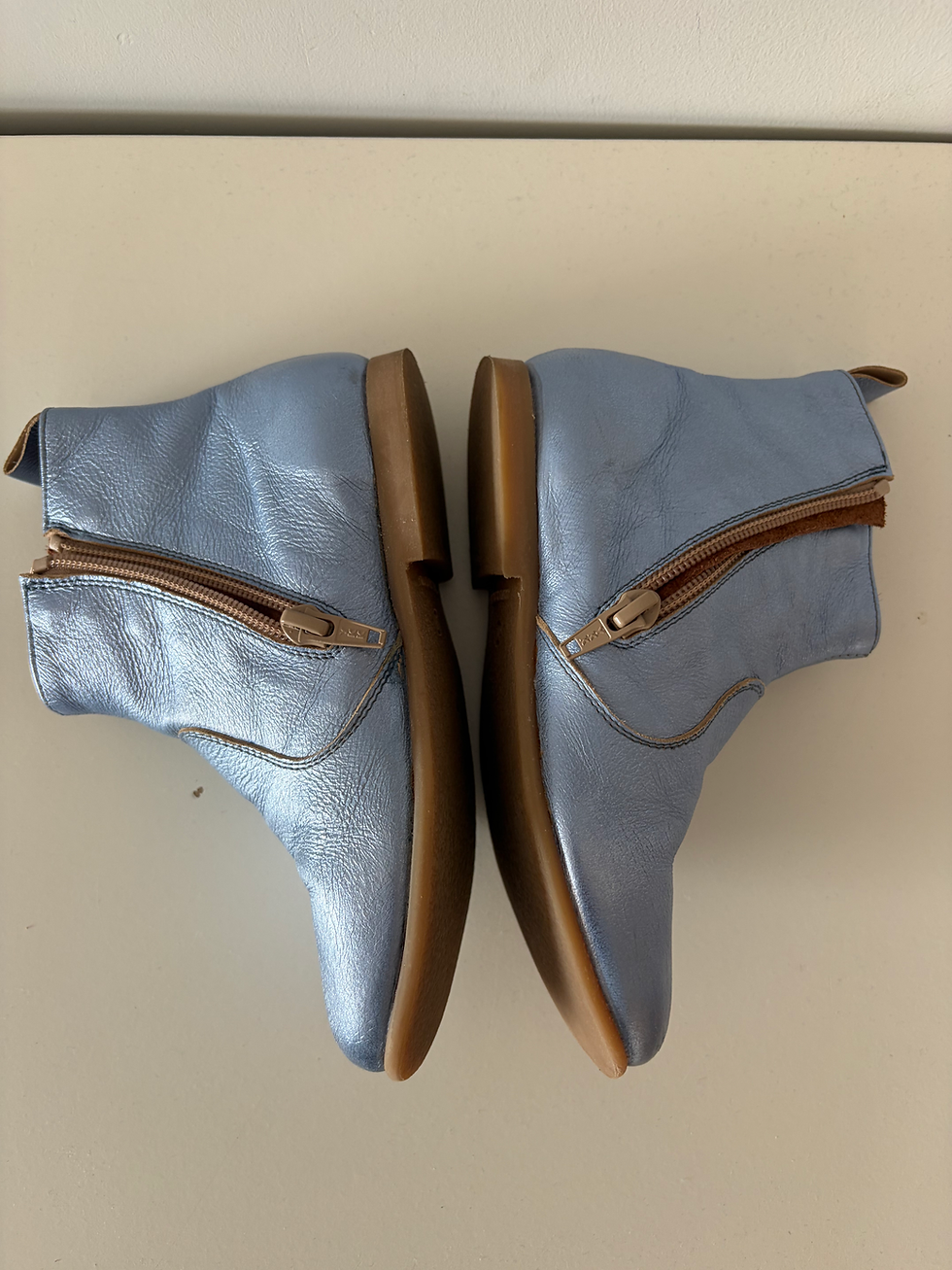 Thumbnail: schoenen: blauwe metalic botjes pépé 30