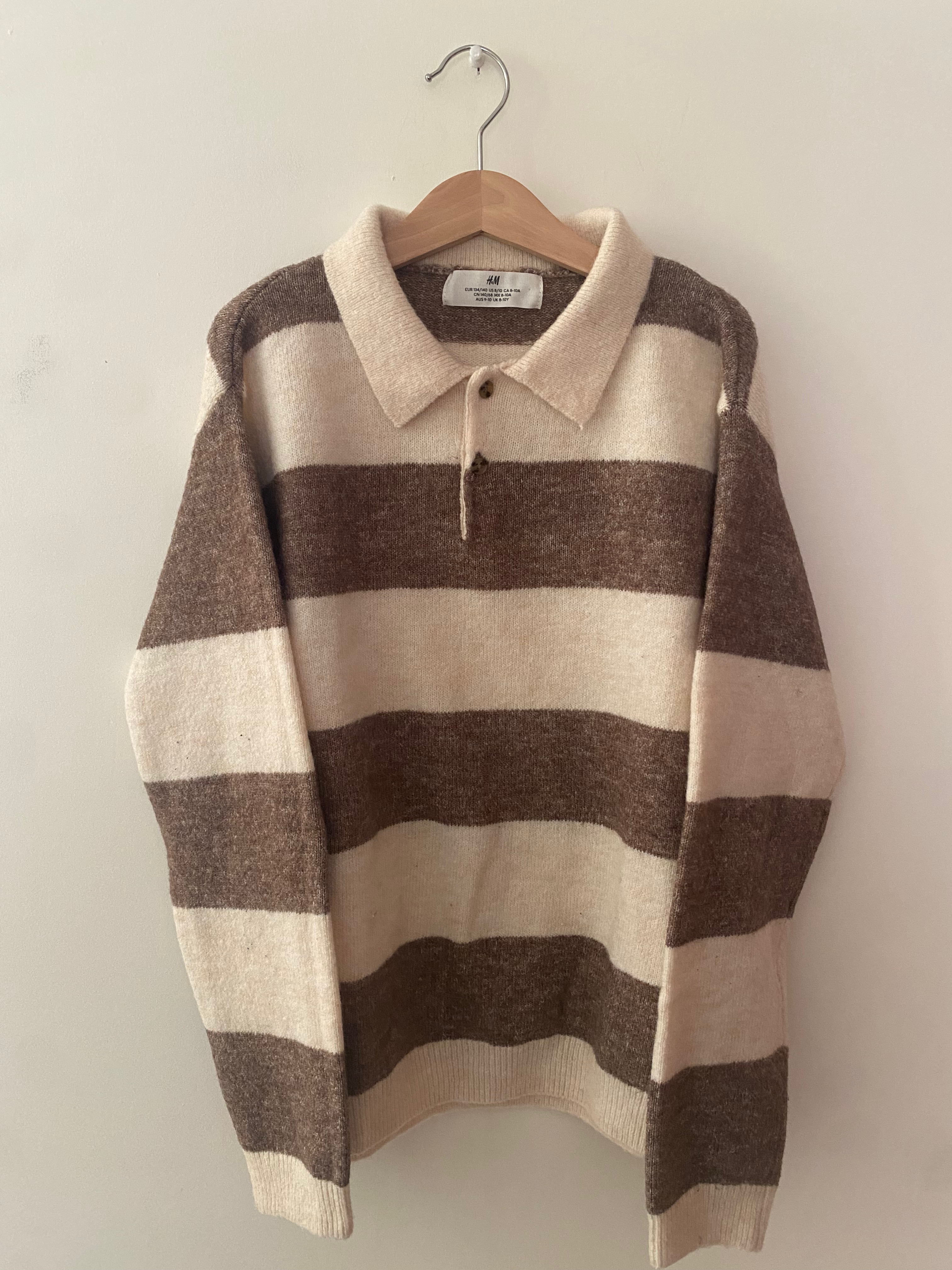 beige gestreepte trui h&m 134/140