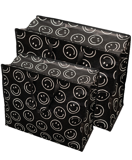 Thumbnail: zwarte XL shopper smileys
