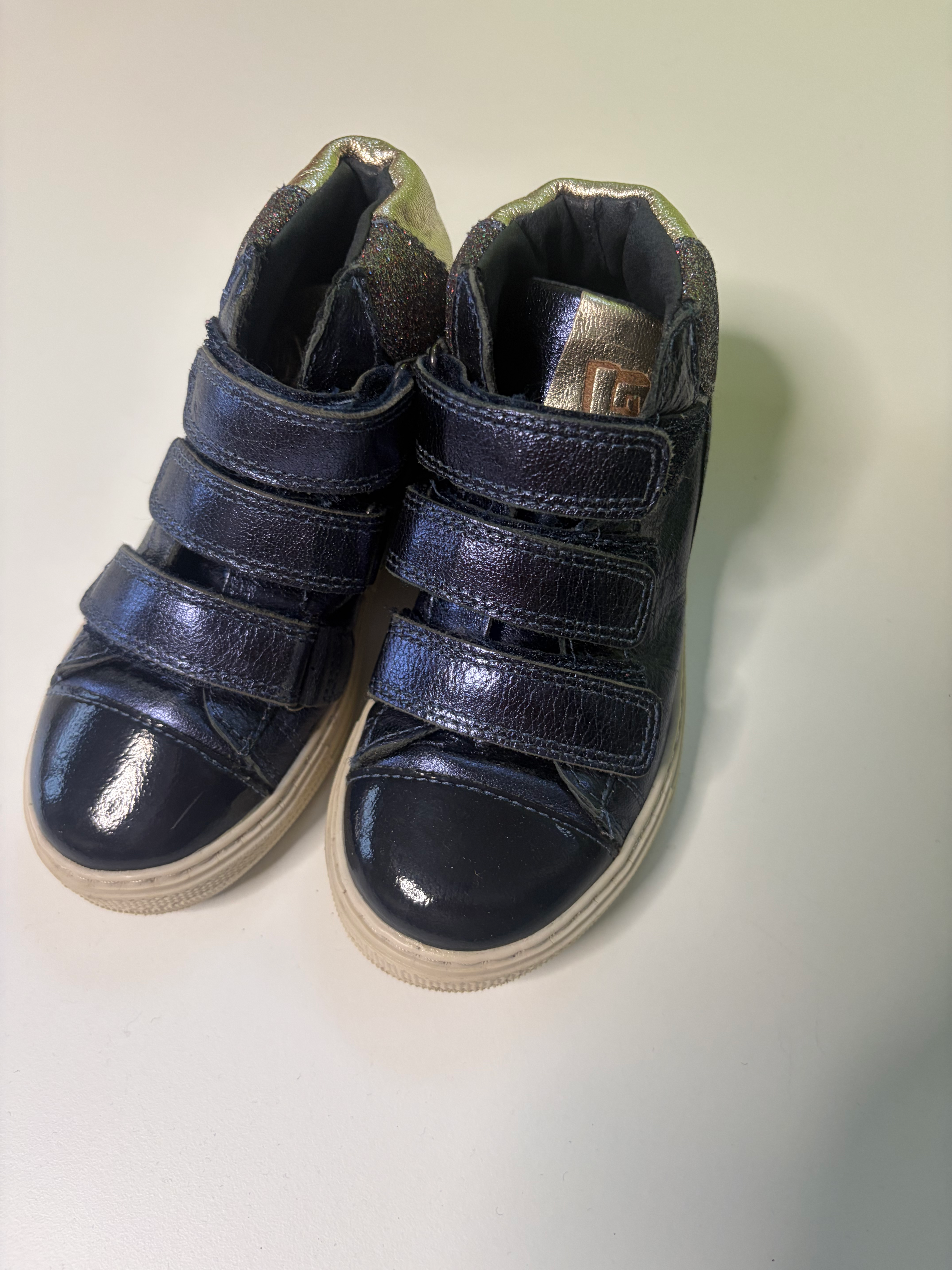 schoenen; blauwe sneakers met velcro little david 26