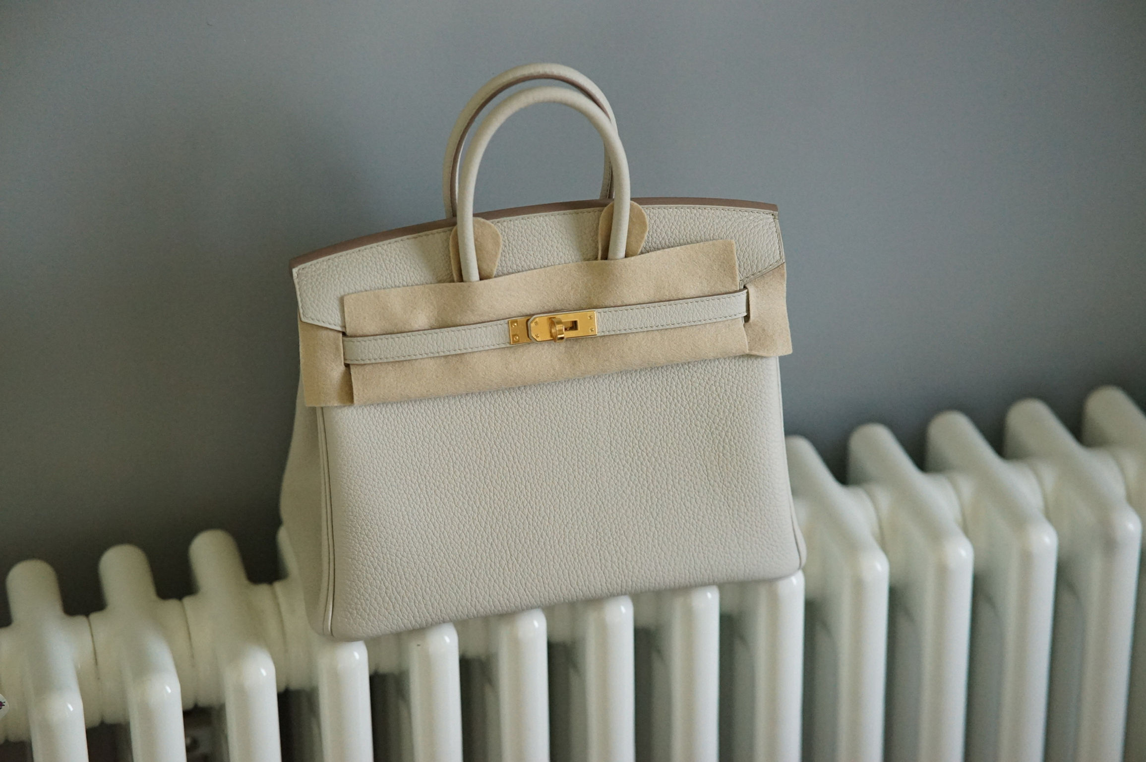 Hermes Birkin 25 Craie-Rosegold hardware- TOGO