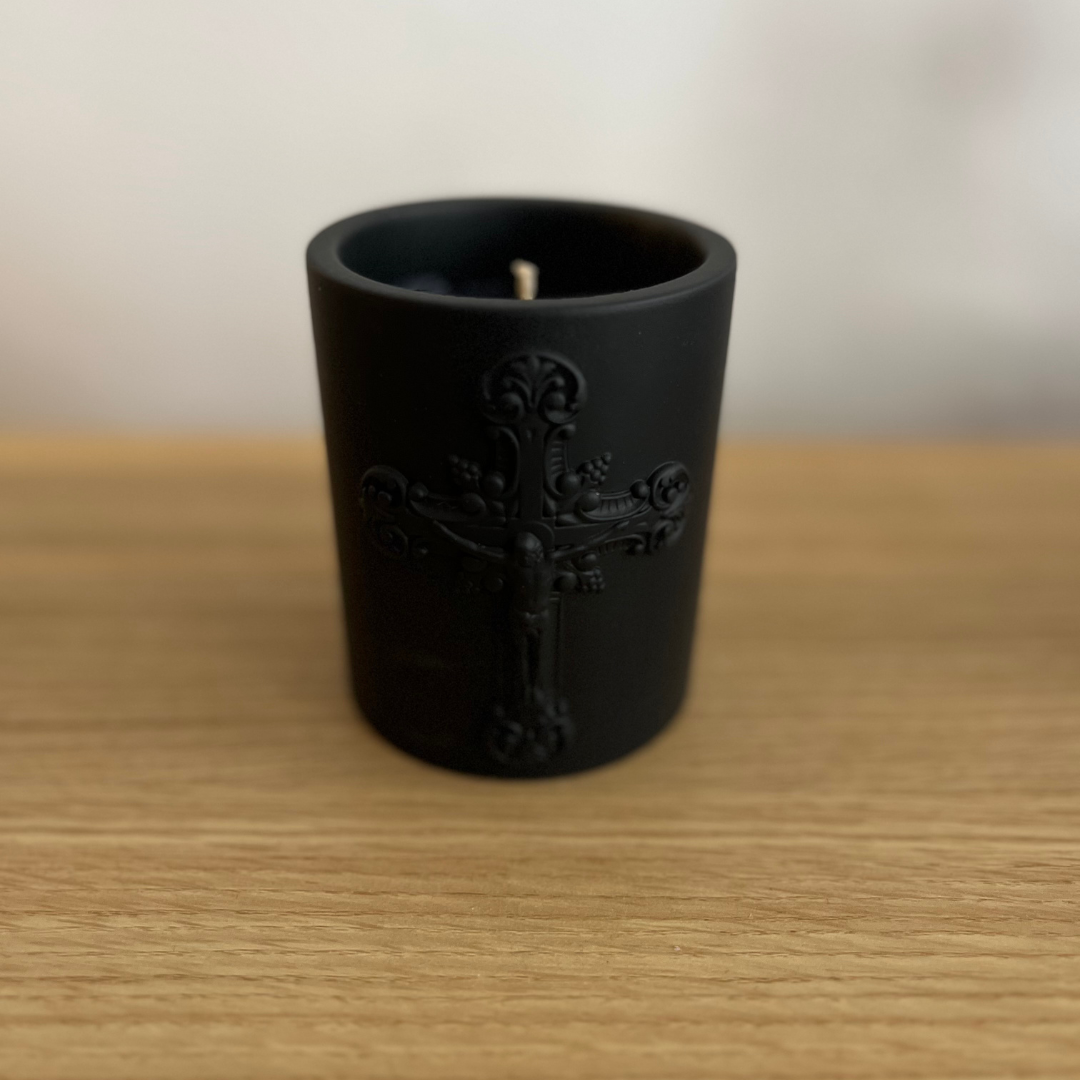 LFC Candle - Cross Concrete Jar - Take Me To Church