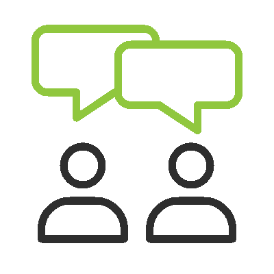 Icon representing clinical case discussion and feedback in LMHC supervision