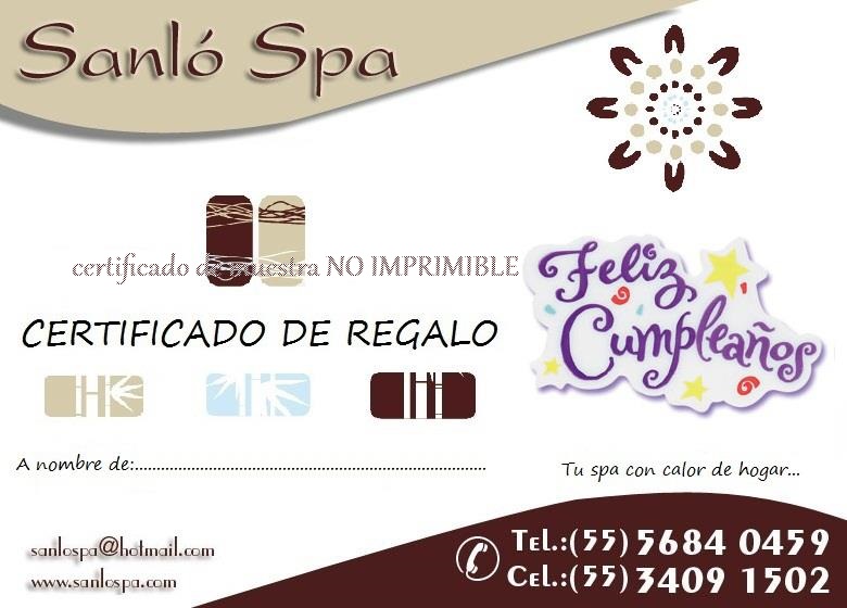 certificado de regalo spa