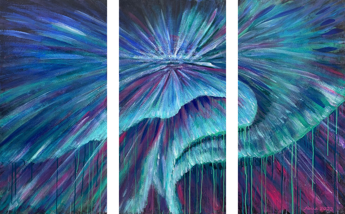 Peace, Love and Joy Triptych_36x54