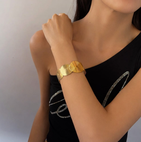 Thumbnail: MANRAH Aurelia Orbit Statement Cuff Bracelet