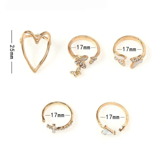 Thumbnail: MANRAH Whimsical Charm Ring Set
