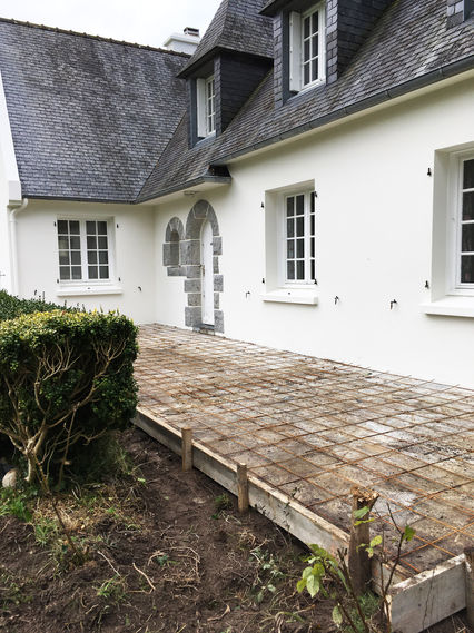 Rénovation de terrasse avec préparation de la dalle et ferraillage
