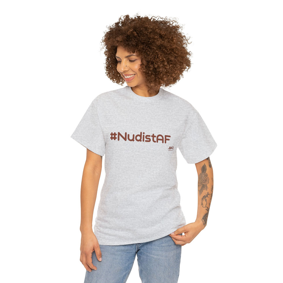 Thumbnail: #NUDIST AF SHIRT - brown lettering