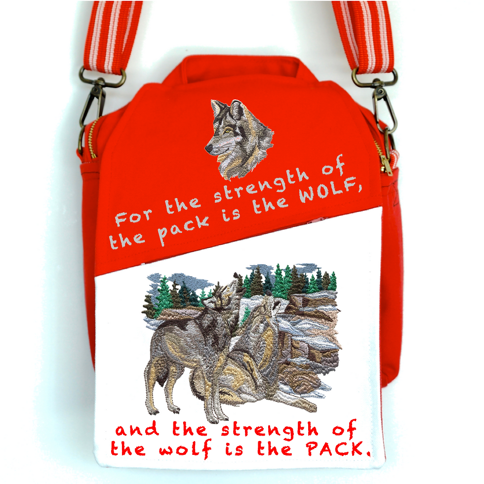 Miniatura: CANVAS MESSENGER BAG The Strength of the WOLF