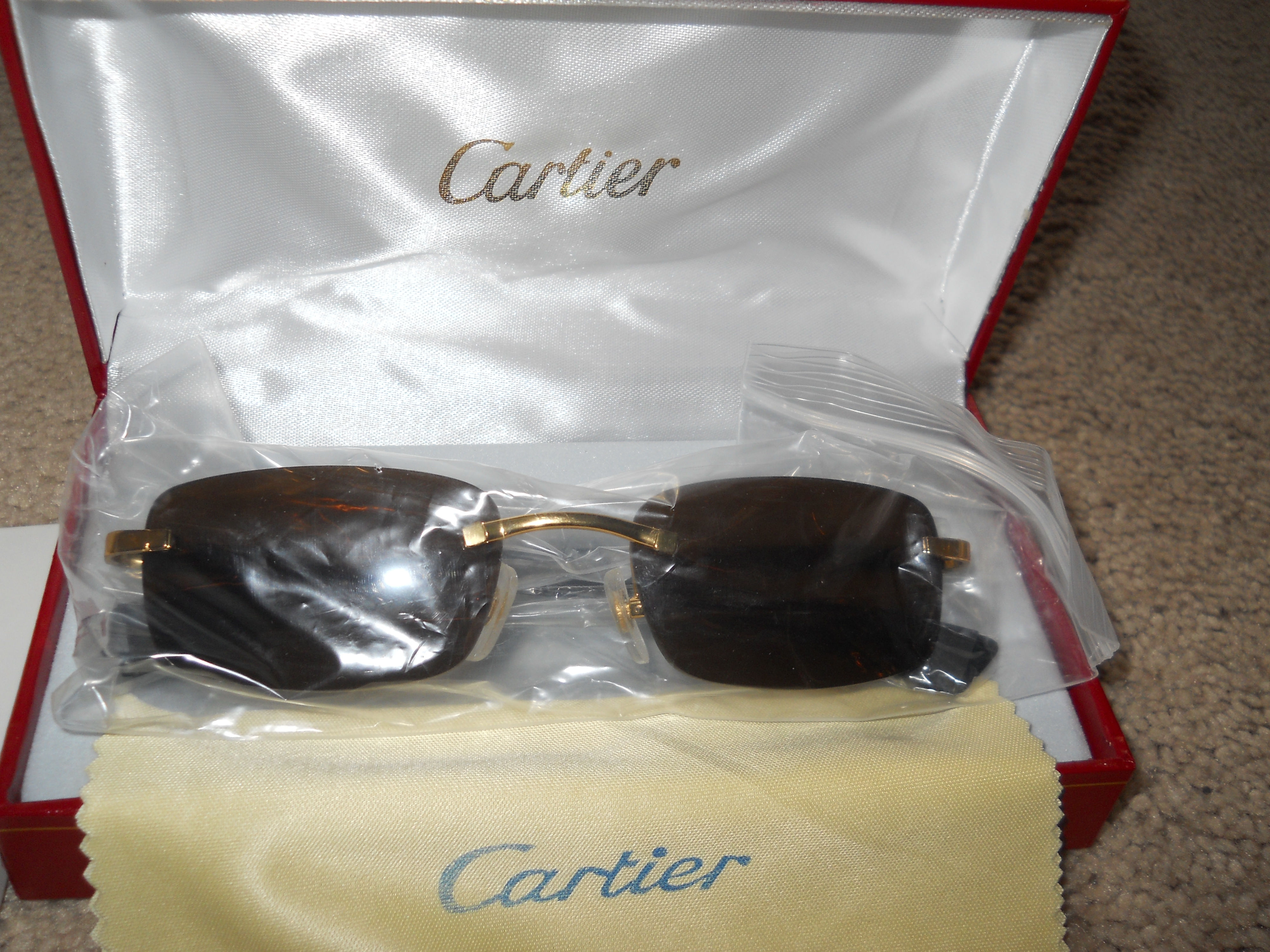 Cartier black smoke sunglasses brand new sealed