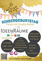 KINDERGEBURTSTAG feiern im Saarland, Saarlouis, Saarbrücken, IDEENRÄUME Creativ Atelier.pn