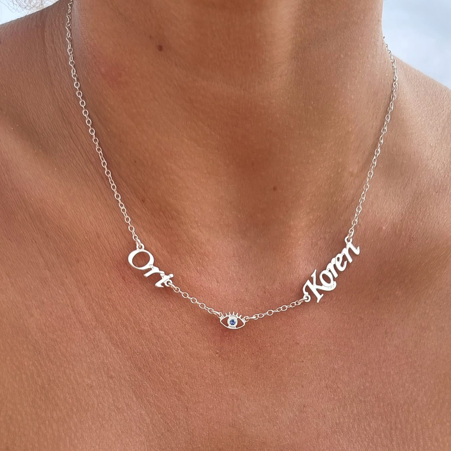 שרשרת מעגל אהובים עם עין משובצת