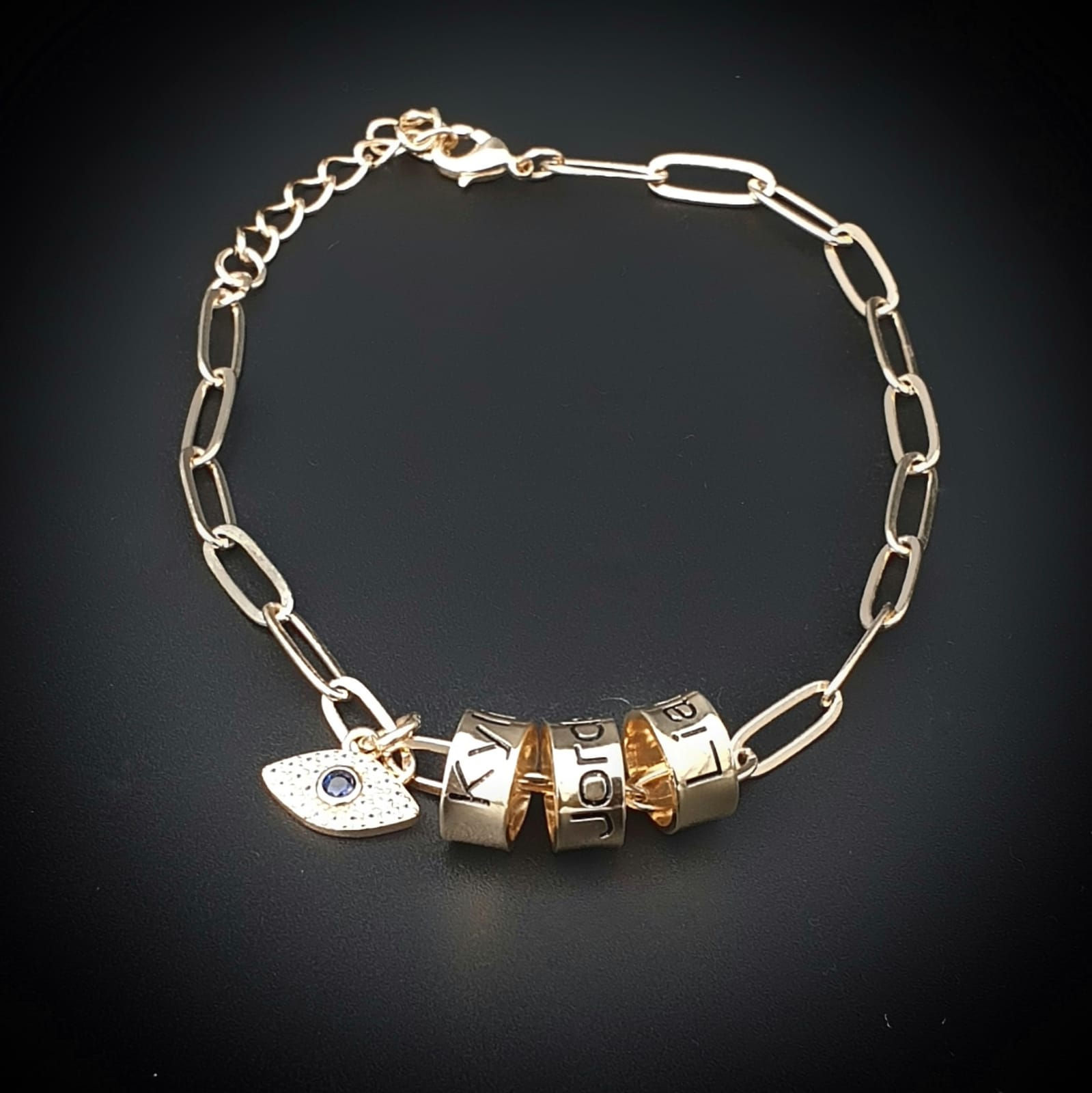 צמיד חוליות צינורות חריטה ועין