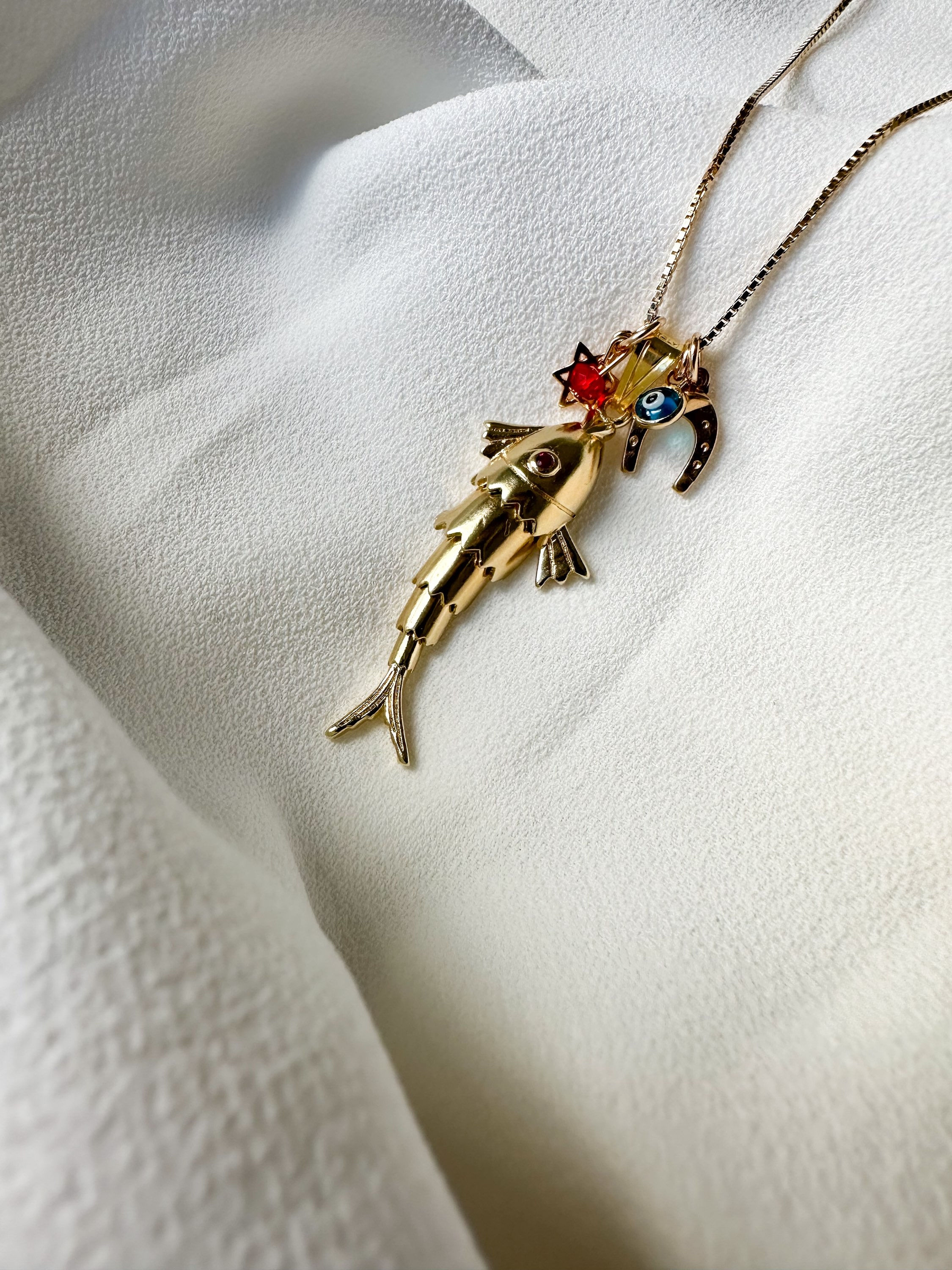 שרשרת דגים מעוצבת דגם גדול