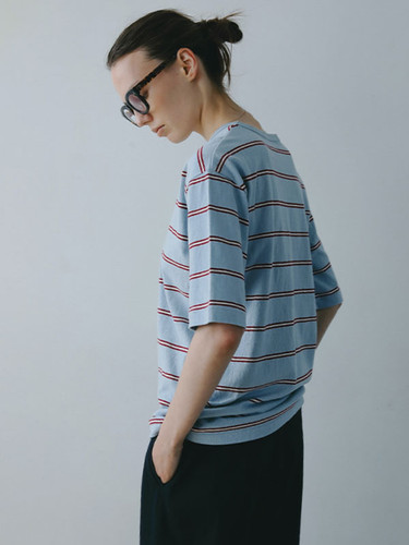 ETRE TOKYO リサイクルコットンボーダーTee チャコール ETRÉ