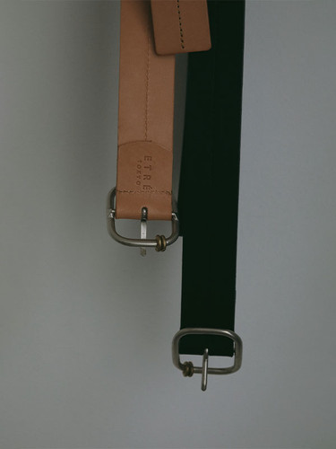 ETRÉ TOKYO ブラスリングバックルセンターステッチベルト | Fun Current