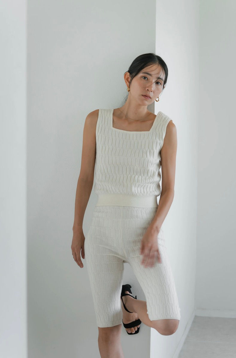 サムネイル： GLASSY SEA  Textured Knit Tanktop