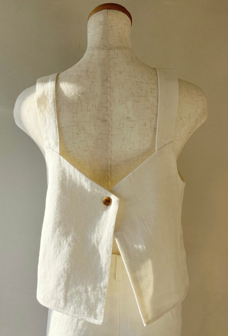 サムネイル： GLASSY SEA WASHABLE LINEN BLEND 2WAY TOPS