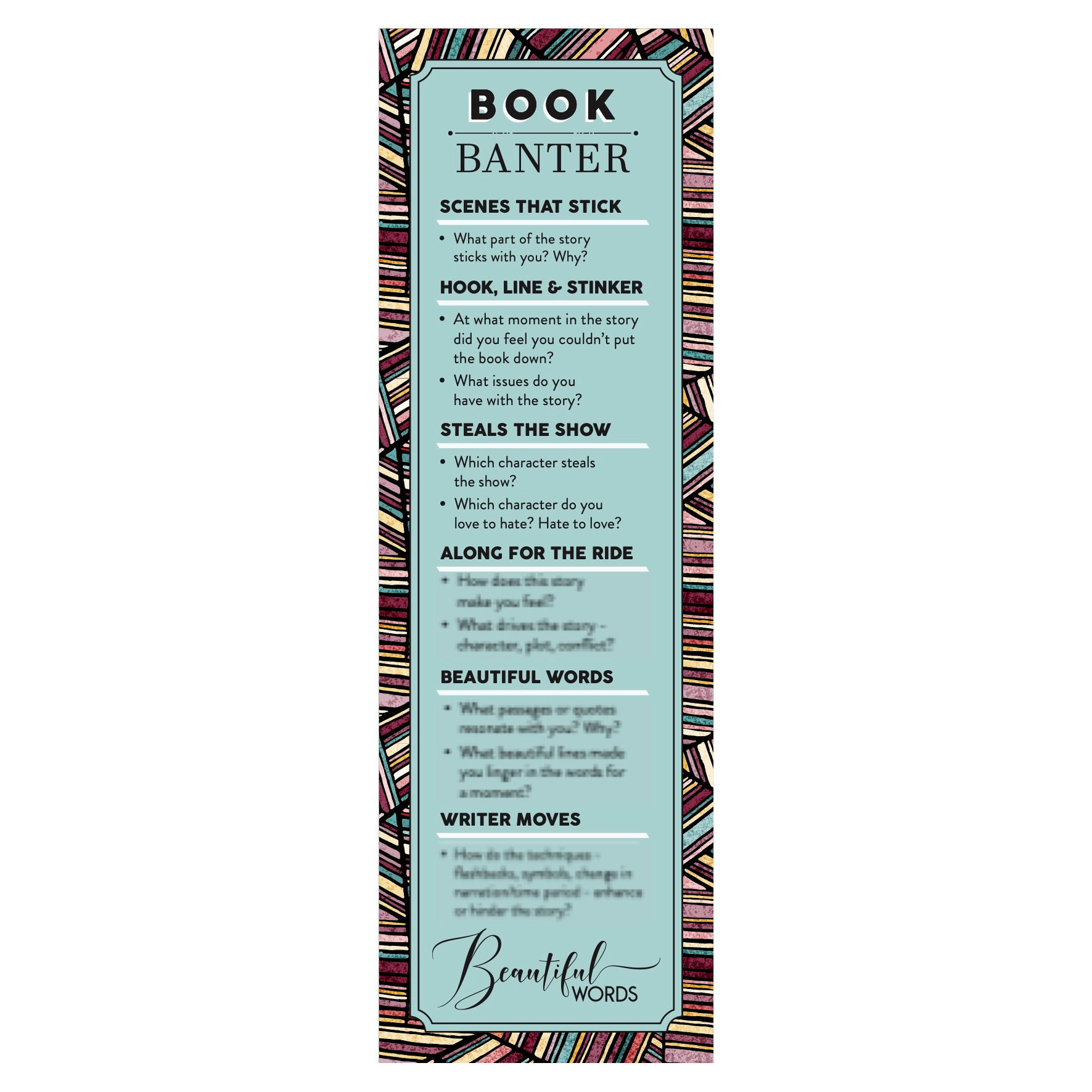 WHOLESALE: Stained Glass Book Banter Bookmark