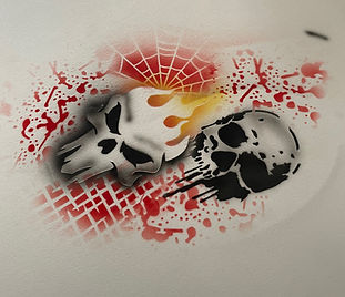 Voorbeeld van een airbrushtattoo gemaakt door Cares'tique