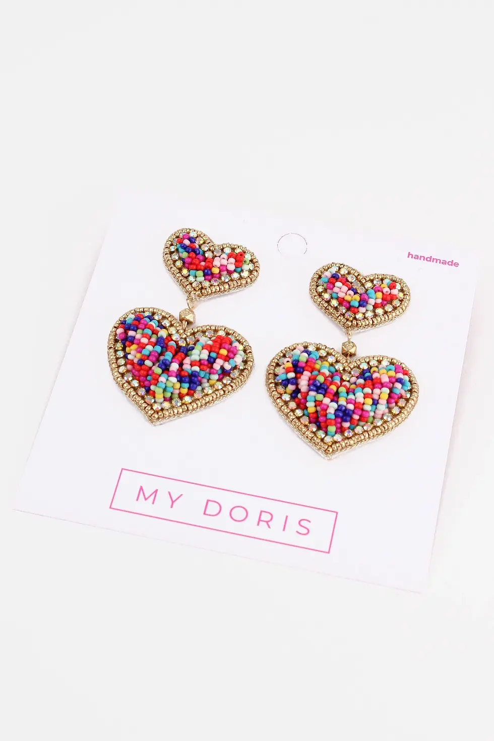 Thumbnail: Rainbow Confetti Heart Earrings