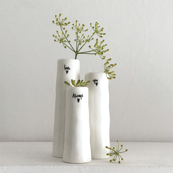 Thumbnail: East of India Trio of Bud Vases - Love You Always