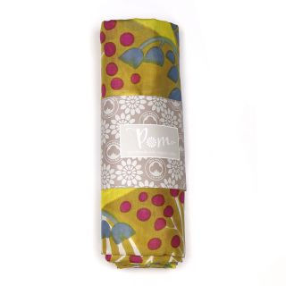 Thumbnail: Organic cotton mustard mix wild flower print scarf
