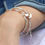 Thumbnail: Silver plated and rose gold matt hearts bracelet