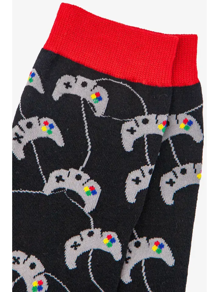 Thumbnail: Sock Talk - Men's Retro Games Console Print Bamboo Socks