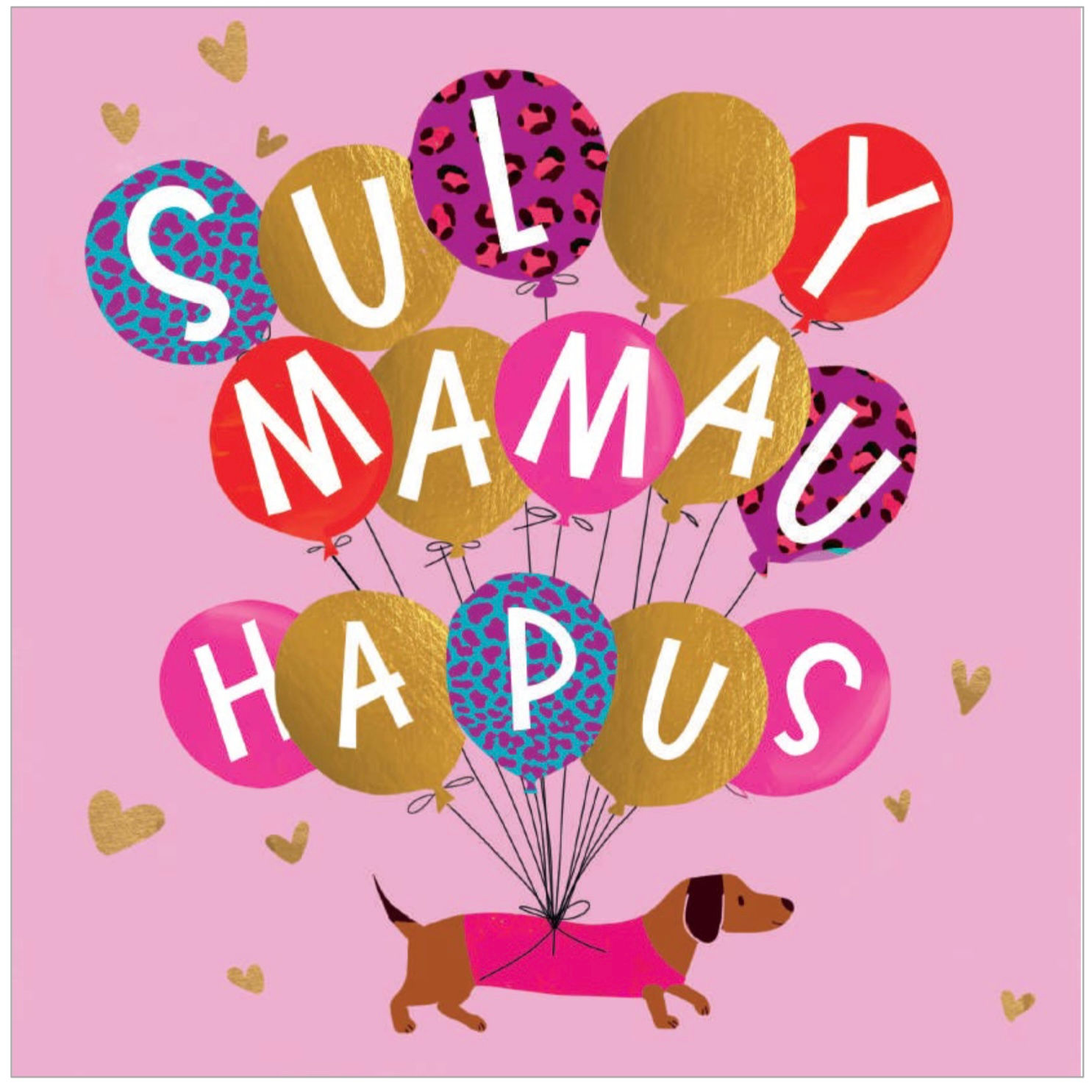 Carden Sul y Mamau Card ~ Dog/Balloons