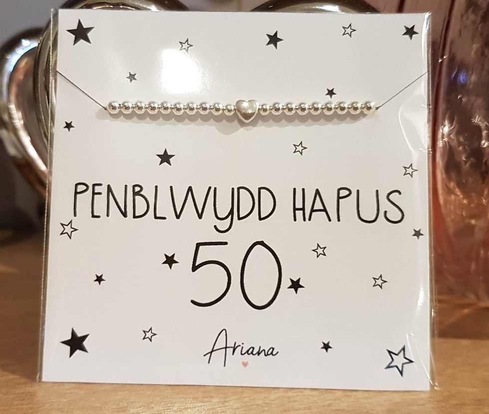 Penblwydd Hapus 50th Bracelet