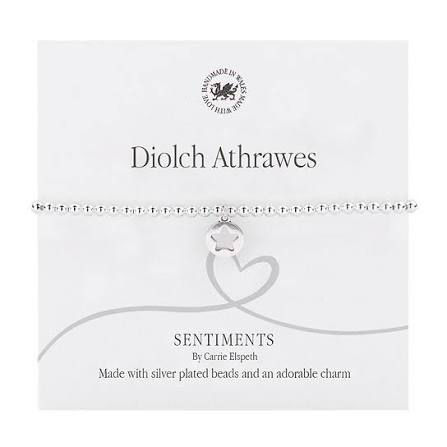 Carrie Elspeth - Diolch Athrawes Sentiment Bracelet