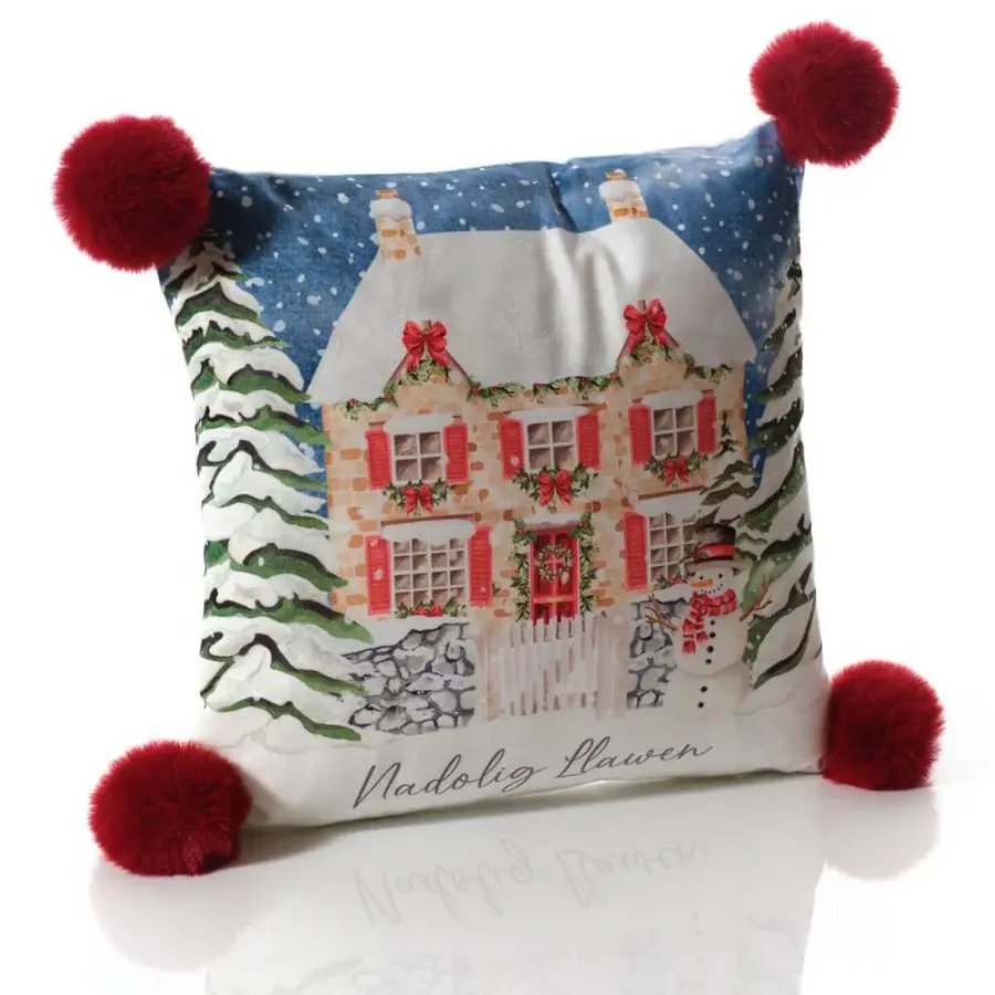 Nadolig Llawen (Merry Christmas) Cottage Cushion