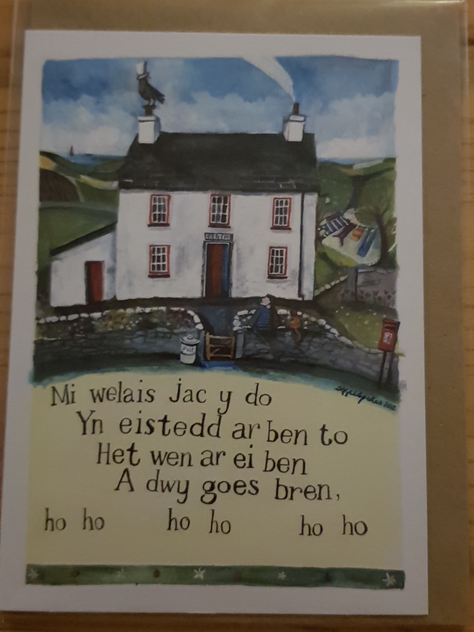 Lizzie Spikes Driftwood designs card -  Mi welais Jac y Do