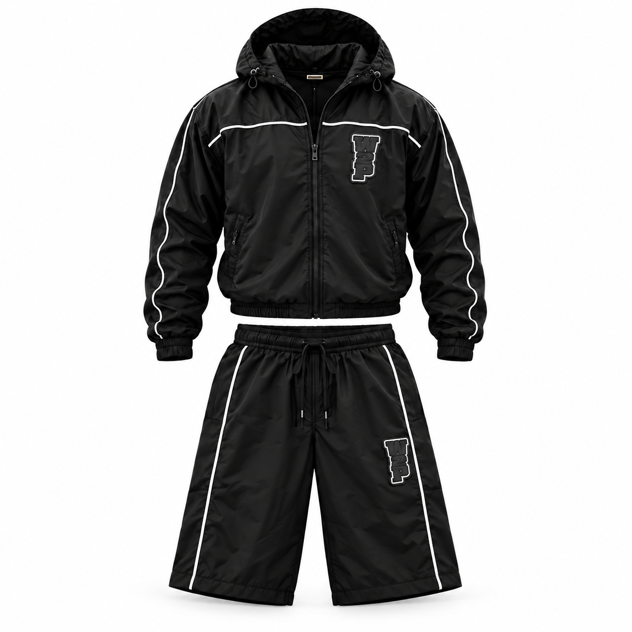 W2P Men's Windbreaker Set - Black
