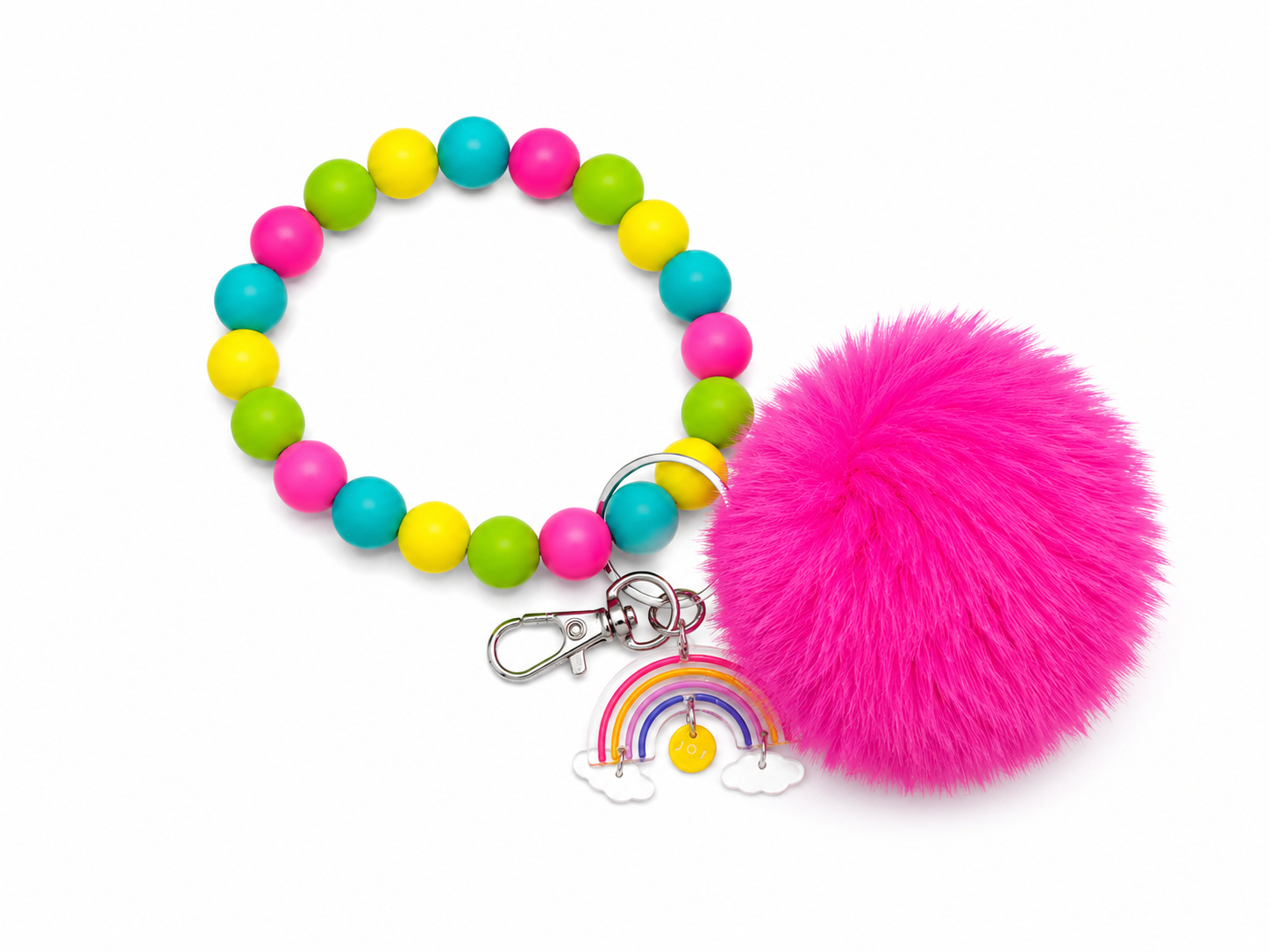 Rainbow Pop Wristlet Keychain (Size Medium)