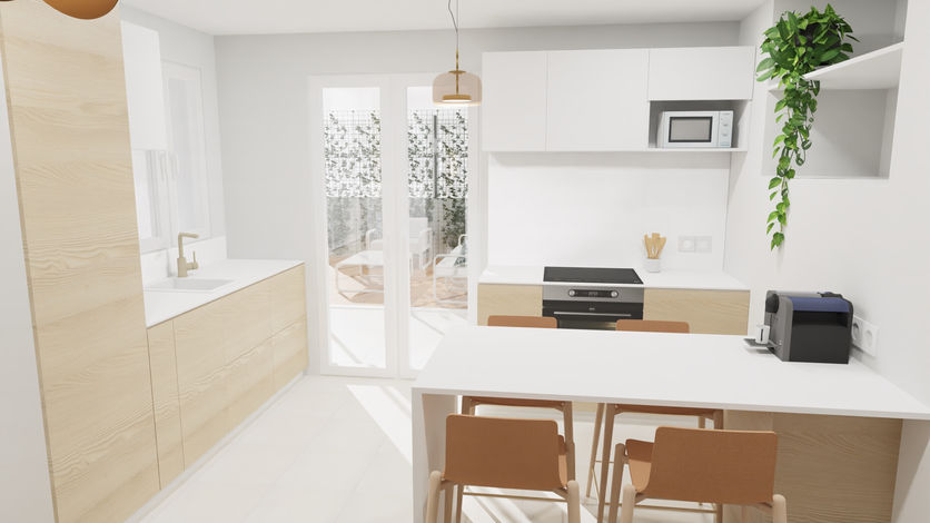 Rénovation appartement Cuisine - Visuel 3D