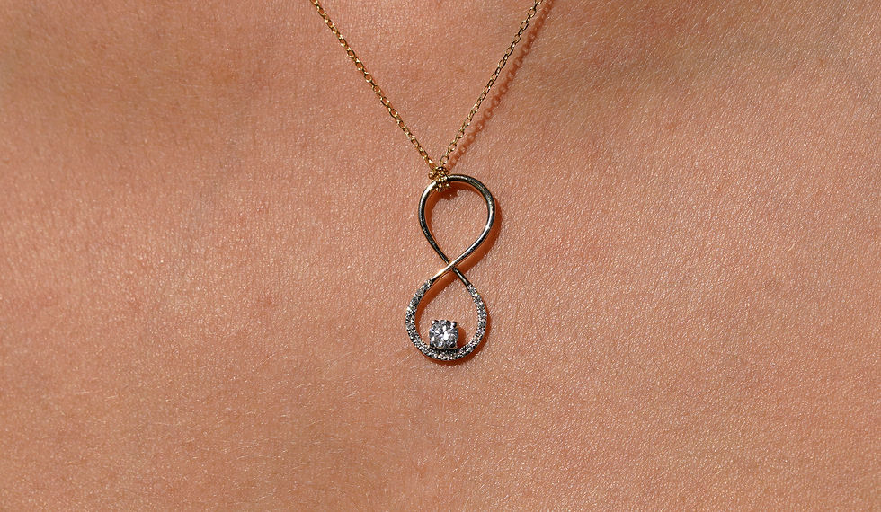Miniature : Infinity pendant 10K 0.15  Carat Diamond Infinity  necklace