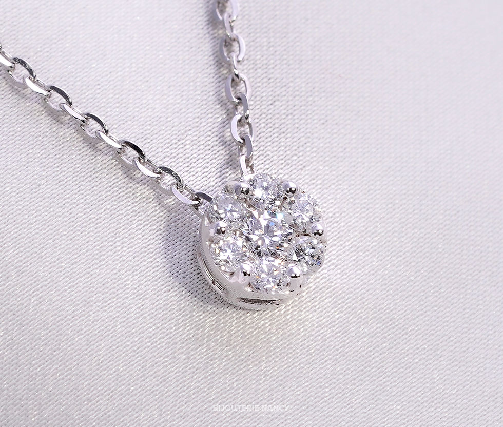 Thumbnail: Snowflakes Solitaire necklace 18K 0.10 Carat Solitaire diamond necklace