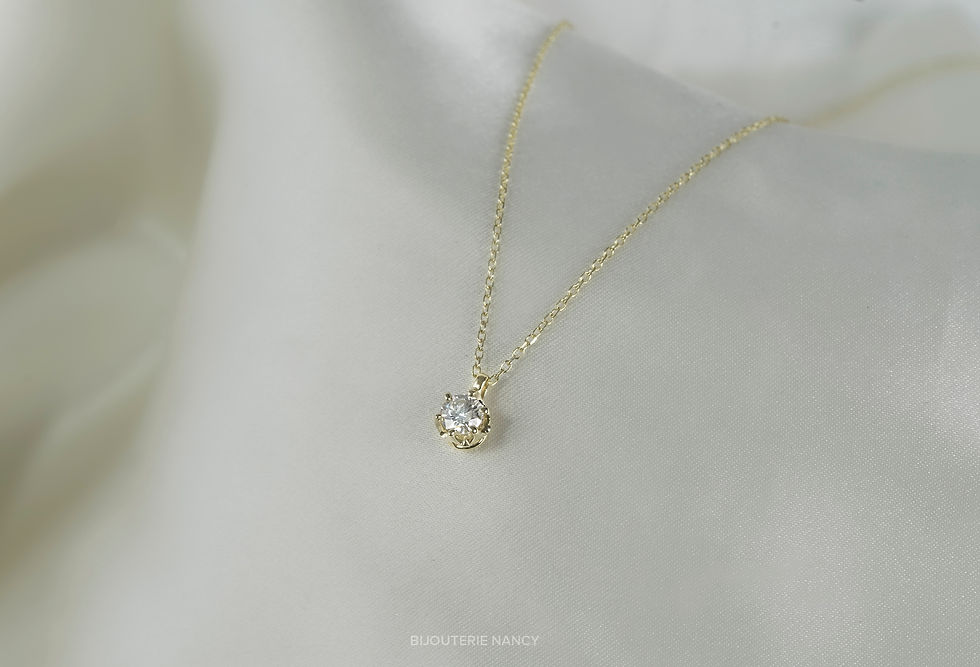 Miniature : Solitaire pendant 10K 0.23 Carat Diamond Solitaire Necklace