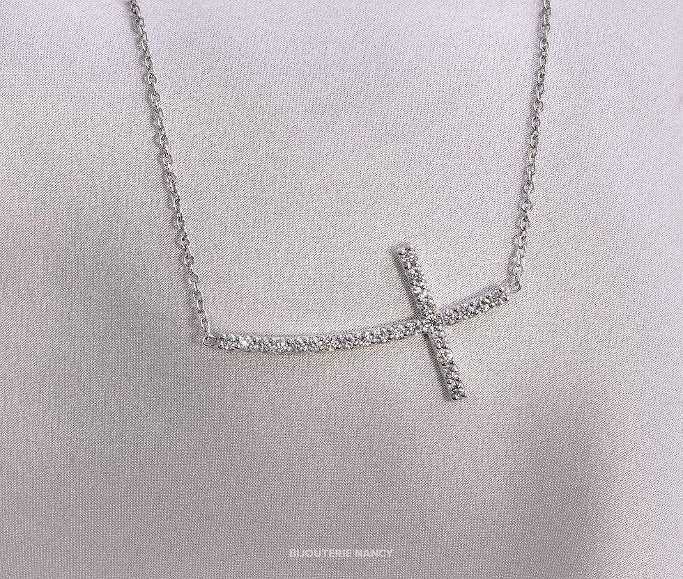 Miniature : Cross necklace 18K 0.25 Carat Cross diamond necklace