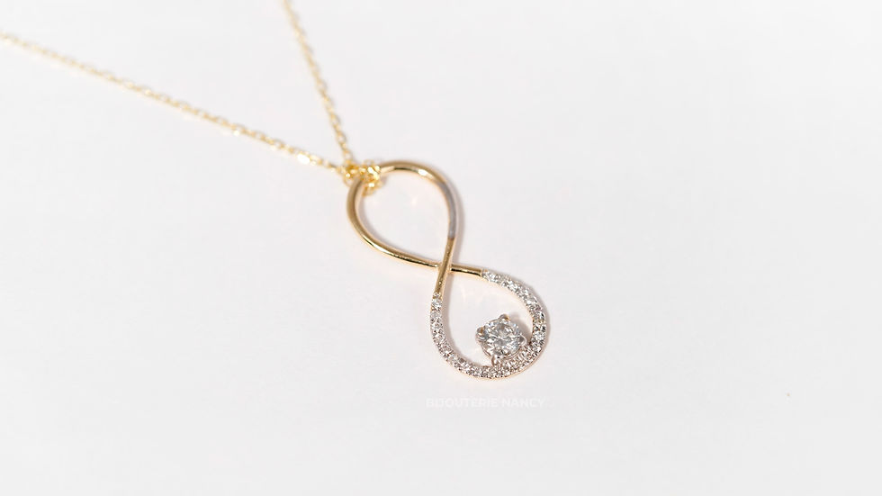 Thumbnail: Infinity pendant 10K 0.15  Carat Diamond Infinity  necklace