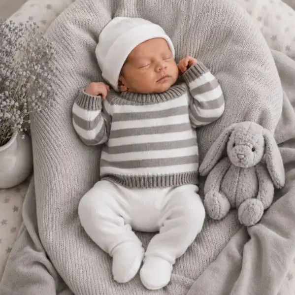 Set Prima Uscita righe Samu 3 pezzi 100% cotone