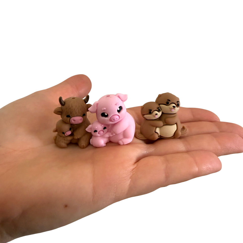 Forme 3D - Animali con cuccioli (Bufalo, Maialino, Lontra)