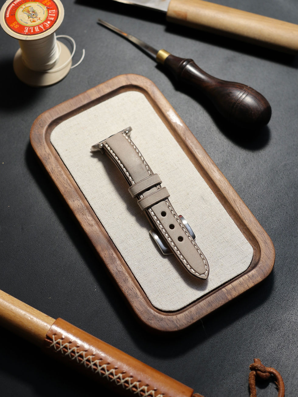 Miniature : Bracelet de montre en cuir de style Volumn
